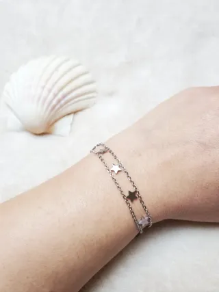 Pulsera estrellas acero inoxidable NUEVA