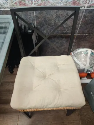 Mesa Ikea Granas Metal y Cristal + 2 Sillas