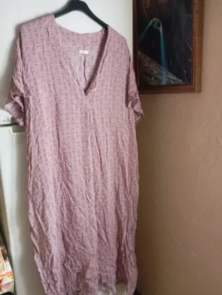 Vestido rosa estampado talla única