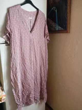 Vestido rosa estampado talla única