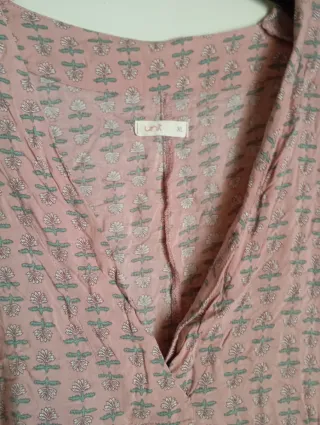 Vestido rosa estampado talla única