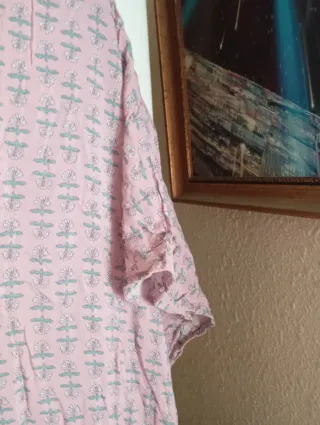 Vestido rosa estampado talla única