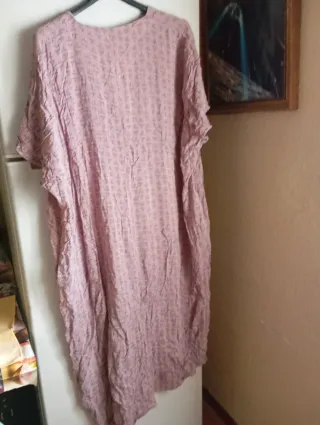 Vestido rosa estampado talla única