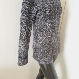 Maglione Handmade Lana Blu/Bianco/Beige M/L donna