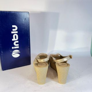 InBlu Sandali Zeppa Beige Oro Tg 40 Nuove