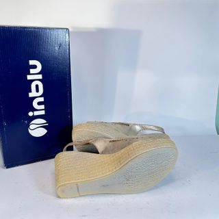 InBlu Sandali Zeppa Beige Oro Tg 40 Nuove