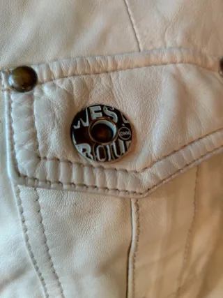 Genuina Chaqueta piel beige Saga Ibáñez