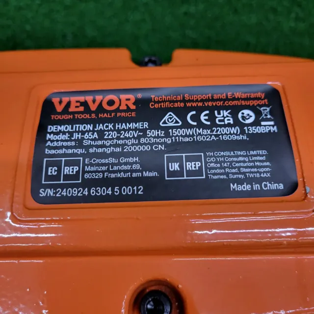 Martillo Demolición VEVOR 2200W 66J