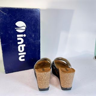 InBlu Sandali Zeppa Neri/Argento Tg 35