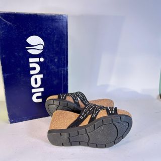 InBlu Sandali Zeppa Neri/Argento Tg 35