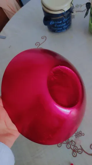 Centro tavola rosso decorato oro