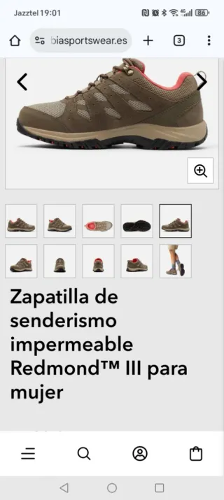 Zapatillas senderismo mujer Columbia grises y rosa