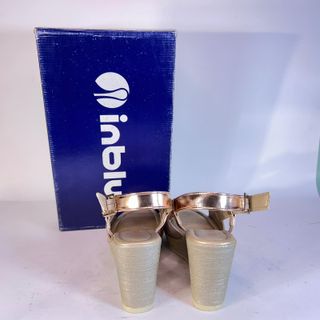 InBlu Sandali Zeppa Beige/Oro Tg 35 Nuove