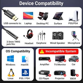 KiWiBiRD Adaptador USB a Jack 3,5mm Audio, Tarjeta