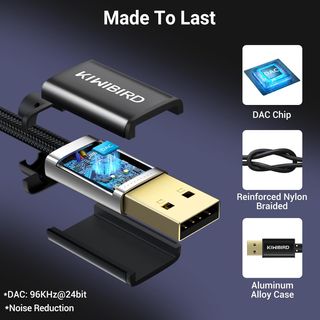 KiWiBiRD Adaptador USB a Jack 3,5mm Audio, Tarjeta