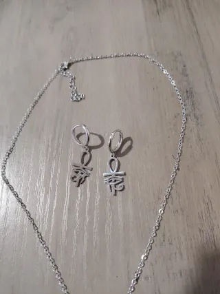 Conjunto Ojo de Horus Plata