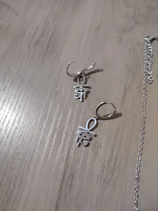 Conjunto Ojo de Horus Plata