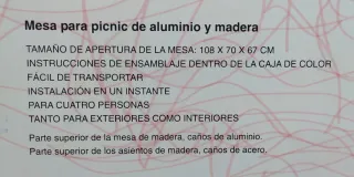 Tavolo e 4 sgabelli pieghevoli da campeggio