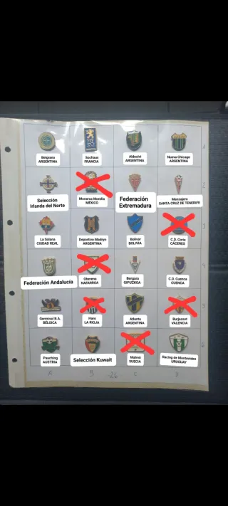 Lote de pines de fútbol de varios equipos