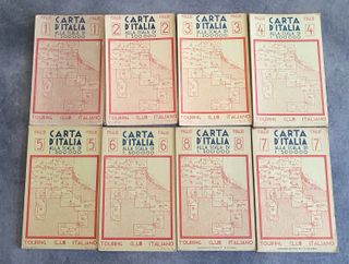 Antica Carta d’Italia Touring Club 1952 8 Fogli