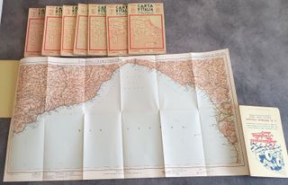 Antica Carta d’Italia Touring Club 1952 8 Fogli