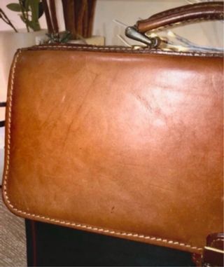 Maletín Vintage Piel Marrón y Verde