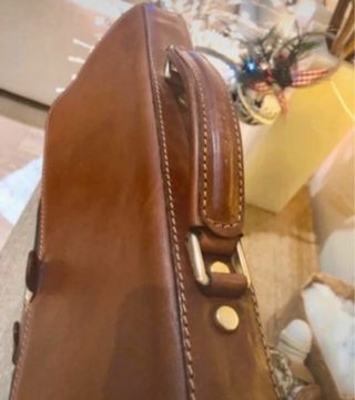 Maletín Vintage Piel Marrón y Verde