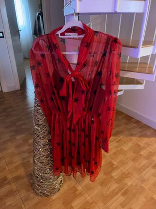 Vestido gasa estampado estrellas
