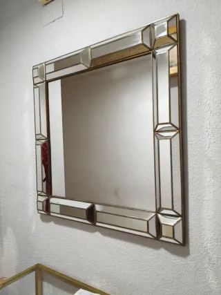 Specchio con Cornice in Mosaico Dorato