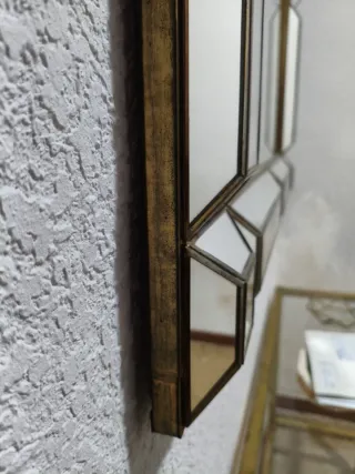 Specchio con Cornice in Mosaico Dorato