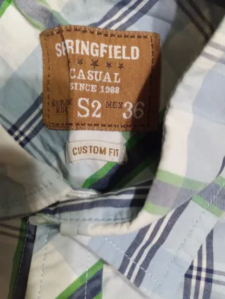 Camisa Springfield cuadros azul y verde Talla S2