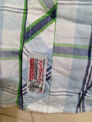 Camisa Springfield cuadros azul y verde Talla S2