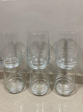 6 Bicchieri di Cristallo Design Ondulato