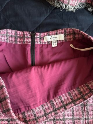 Conjunto Chaqueta y Falda Tweed Rosa