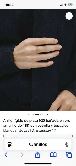 Anillo Aristocrazy Estrella Ajustable Dorado