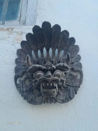 Máscara Decorativa Artesanal Madera