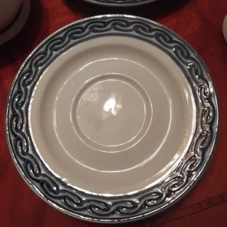 Set di stoviglie blu e bianco