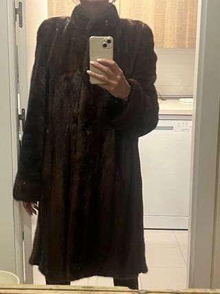 Abrigo visón sintético Marrón