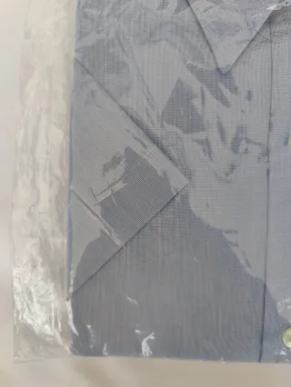 Camisa azul manga corta hombre talla XL