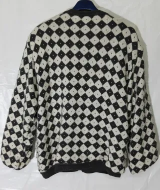 Cardigan Donna Lana Grigio Bianco