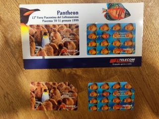 Schede telefoniche "Pantheon Piacenza '99" con fol