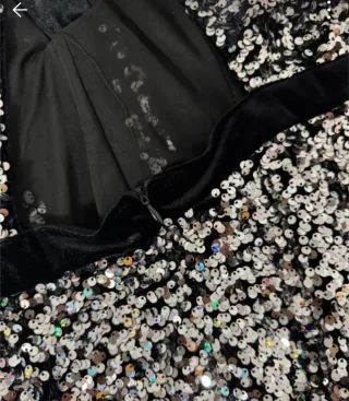 Vestido lentejuelas negro y plateado