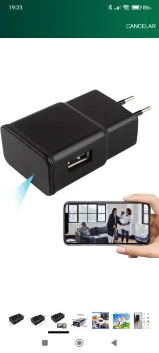 Enchufe Cargador con Cámara Espía Oculta nueva