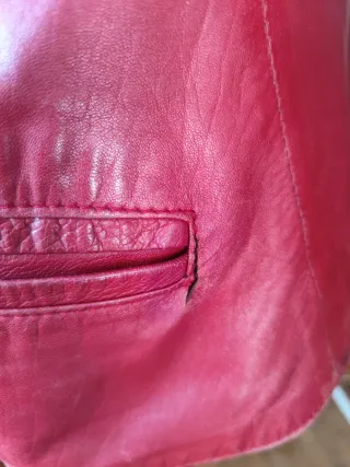 Chaqueta roja cuero genuino 44