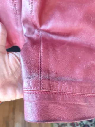 Chaqueta roja cuero genuino 44