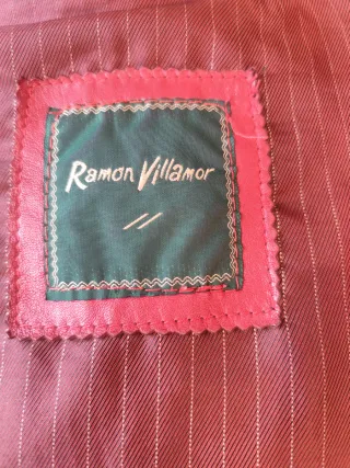 Chaqueta roja cuero genuino 44