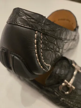 Mocasines Salvatore Ferragamo Piel Cocodrilo Negro