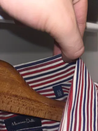 Camisa Massimo Dutti Slim Fit Talla XL Rayas