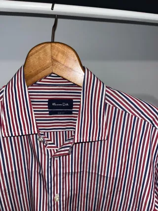 Camisa Massimo Dutti Slim Fit Talla XL Rayas