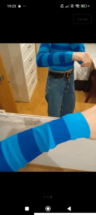 Top crop rayas azules Talla S